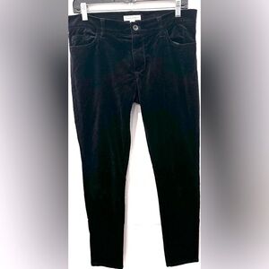 Banana Republic Velvet stretch slim pants black soft holidays party office US8